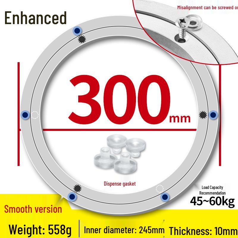 Round Marble Wooden Dining Table with Silent Aluminum Lazy Susan and Rotating Base