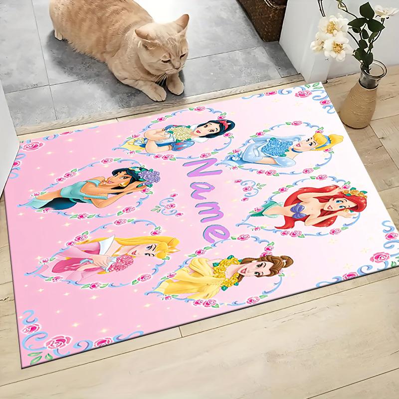 Custom Name Princesses Together Carpet Rug Customizable Soft Washable Anti-Slip Home Living Room Sofa Mats Personalized Rug. 090991