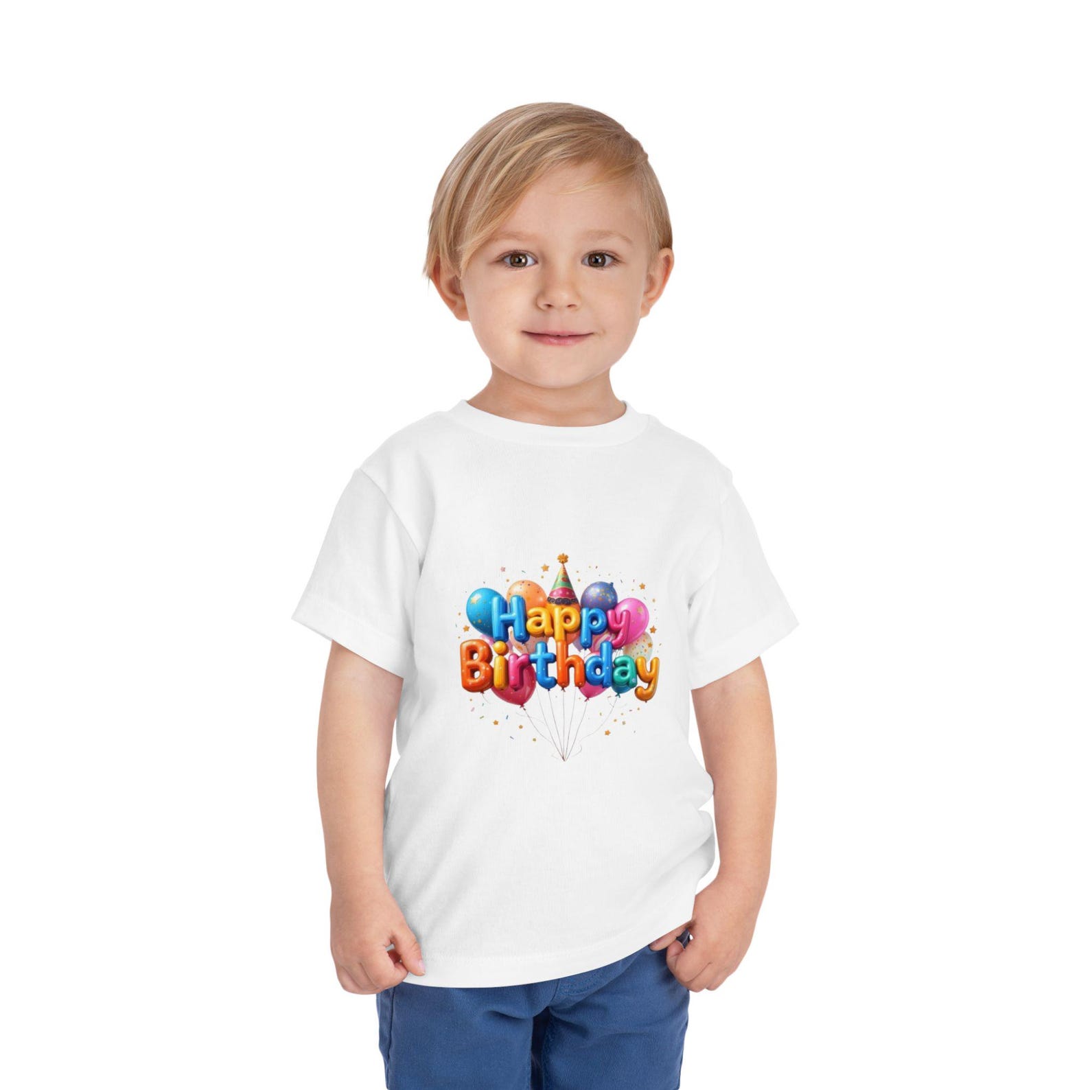 Happy Birthday Balloons Toddler Tee | Colorful Party Graphic 150