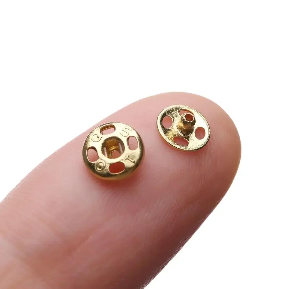 10/24pcs 5mm Invisible Snap Dollhoues Miniature Metal Buckles Mini Buttons Clothing Sewing Buckle DIY Doll Clothes