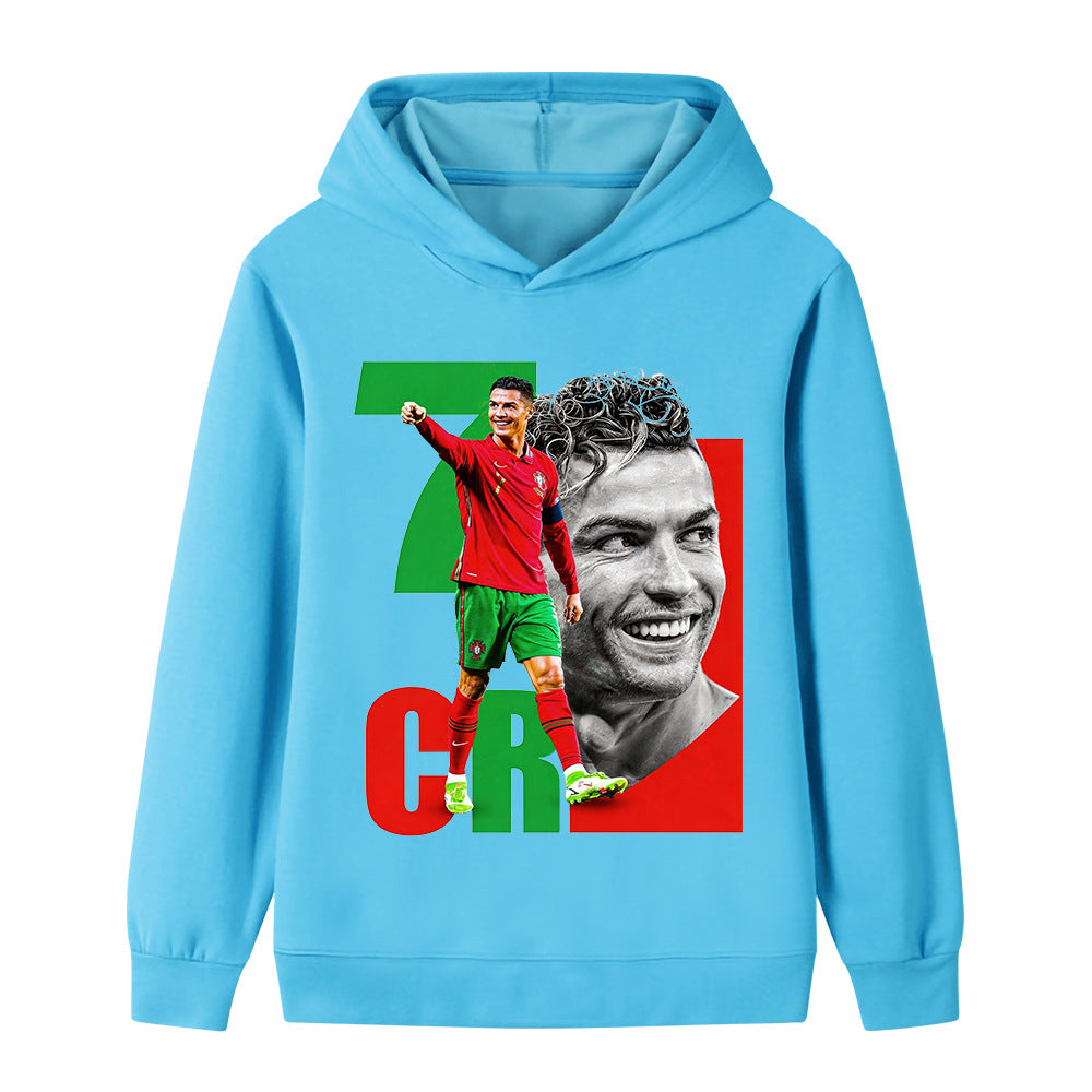 Autunno 2026 Felpa Casual per Bambini Felpa Sportiva per Ragazzi e Ragazze Stampa Ronaldo 2-14 Anni Moda Bambini Top a Felpa