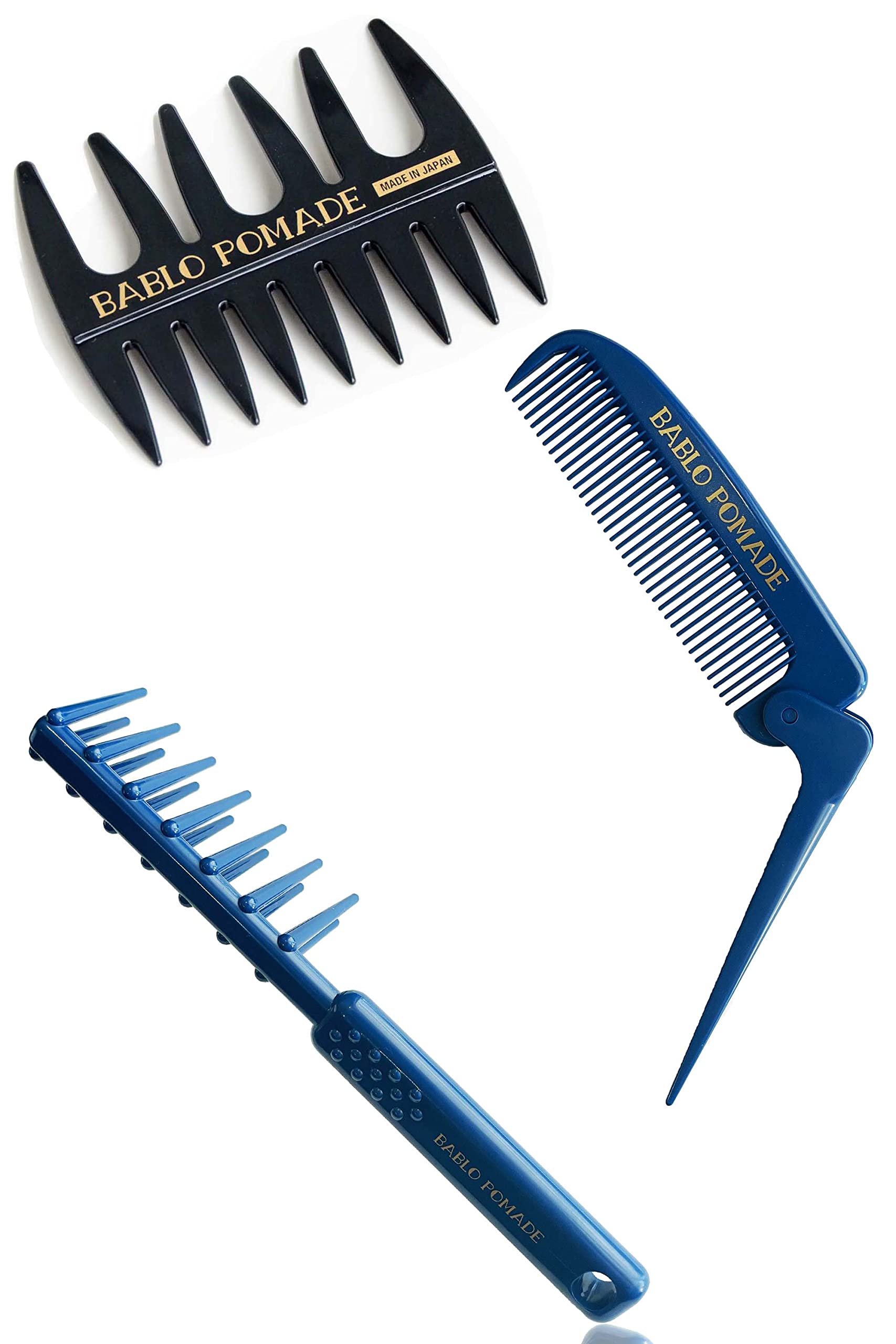 

BABLO POMADE Гель Расческа Складная Расческа Сетка Набор для (синий), & Мужчины, Грубозубые синий