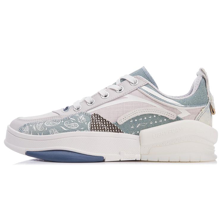 

New LiNing Wave Zen Anti Slip Wear Resistant Lightweight Breathable Low Top Skateboard Shoes Men s Gray Blue AGCR213-2 39.5