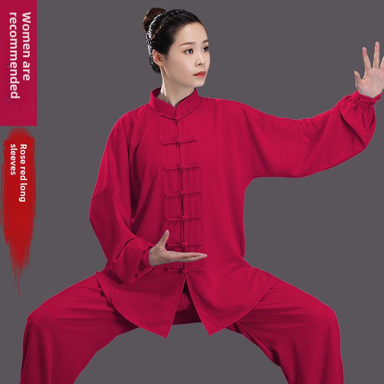 

Бавовняно-шовковий костюм для тай-чи для жінок та чоловіків - Весняно-літній одяг для виступів у бойових мистецтвах Extra Small