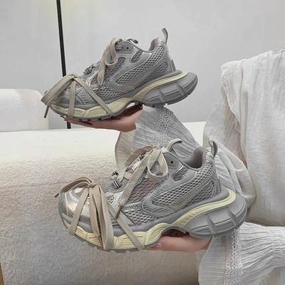 Fashion Designer Fashion Casual Trainers Women Chunky Heel Platform Mixed Color Increasing Sneakers Tennis Female Sport Shoes New 2025