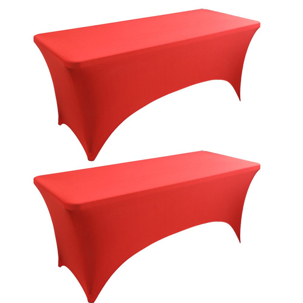 4 6 8 FT Spandex Table Cover Universal Fitted Stretch Tablecloth Rectangular Table Cloth Protector For Outdoor Birthday Wedding