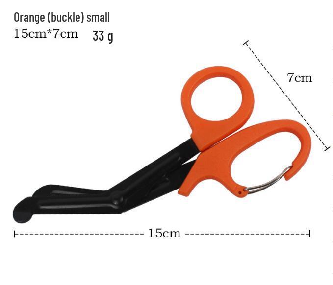 Stainless Steel 19CM Scissors: Gauze, Canvas, EMT Bandage, Curved Tip, Tape.