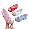 Nice Han Chinese Clothing Ancient Style National Embroidery Kids Shoes Chinese Style Handwork Silk Kids Girl Canvas Shoes I09132