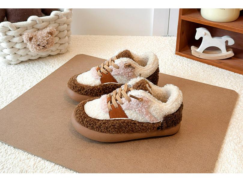 Winter 2025 Children's Cute Double-Layer Fleece-Lined Cotton Shoes for Boys and Girls