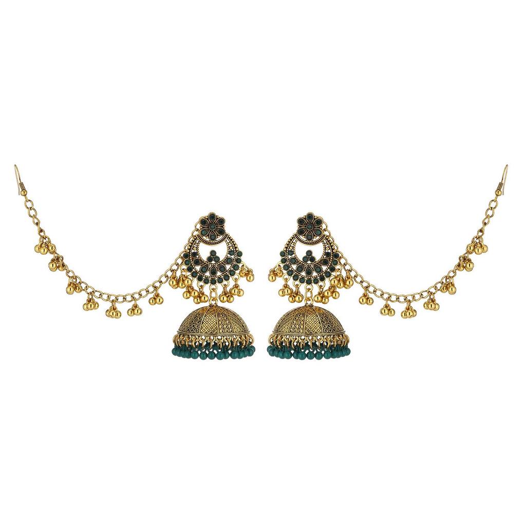 Dual-Wear Tassel Pendant Pearl Earrings with Hair Chain