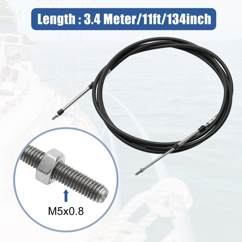 Motoforti 6-19ft 1.8M-5.8M Marine Throttle Shift Remote Control Box Cable for Outboard Engine Boat Motor Steering System