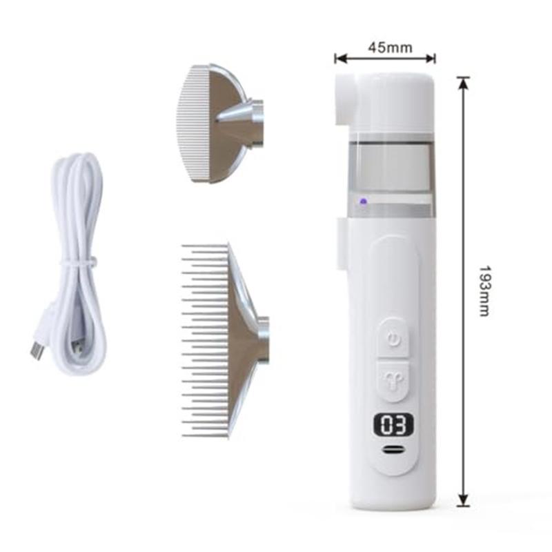 2-in-1 Electric Pet Grooming Brush Flea Comb Rechargeable Detangling Brush For Dogs Cats Removes Fleas For Long/short Haired Pet