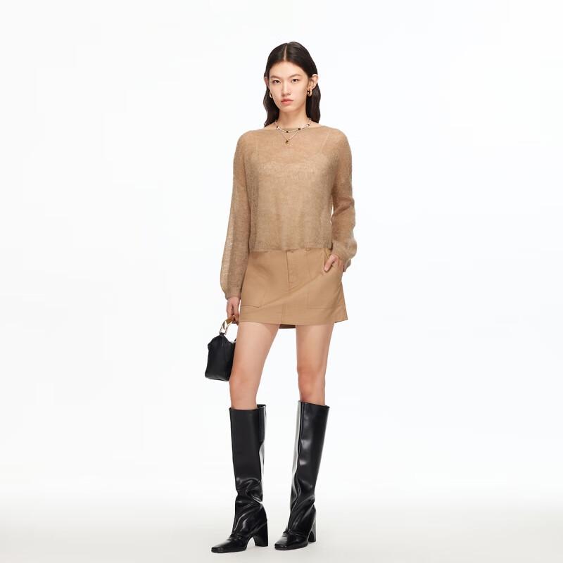 VEROMODA Women's Merino Wool Mohair Blend Slouchy Knit Sweater