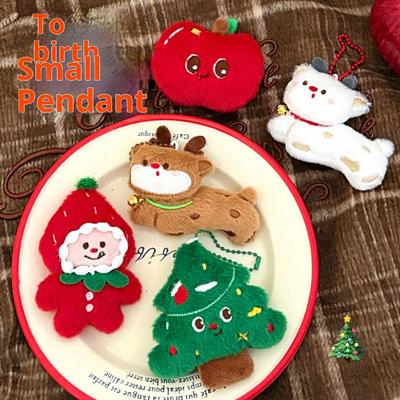 Portachiavi Peluche Ciondolo Bambola di Natale Creativa Cartone Animato Carino Divertente Morbido Bambola Imbottita Giocattolo Decorazione da Appendere per Zaino Regali