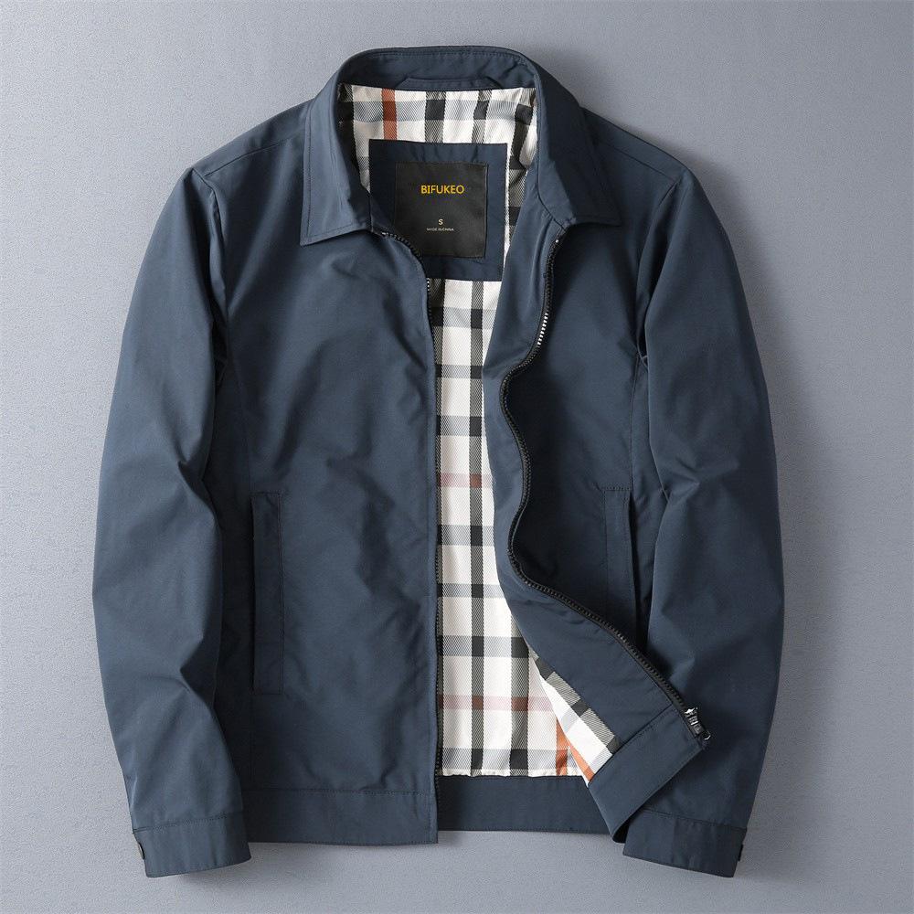 

Весенне-осенняя новая мужская одежда для мужчин среднего и молодого возраста, высококачественная мужская повседневная куртка с лацканами 2XL