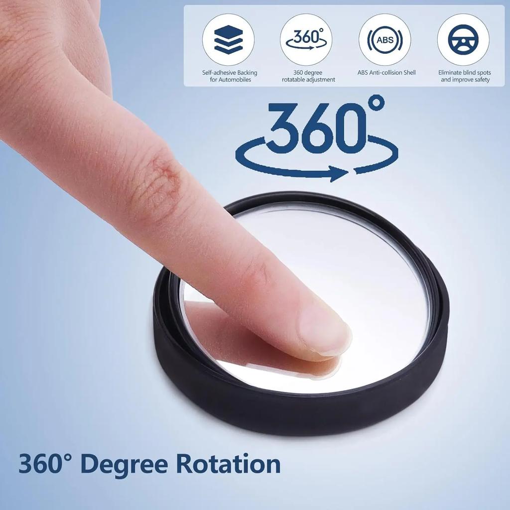 Car Rearview Mirror Small Round Mirror High-definition 360 Degree Convex Wide-angle Adjustable Reverse Assist Blind Spot Mirror