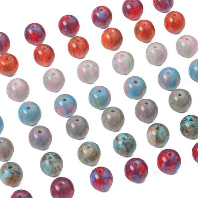 Resin Starry Sky Flowing Light Halo Dyed Pattern Ball Beads Pendant Charms for Jewelry Findings DIY Necklace Bracelet Accessories