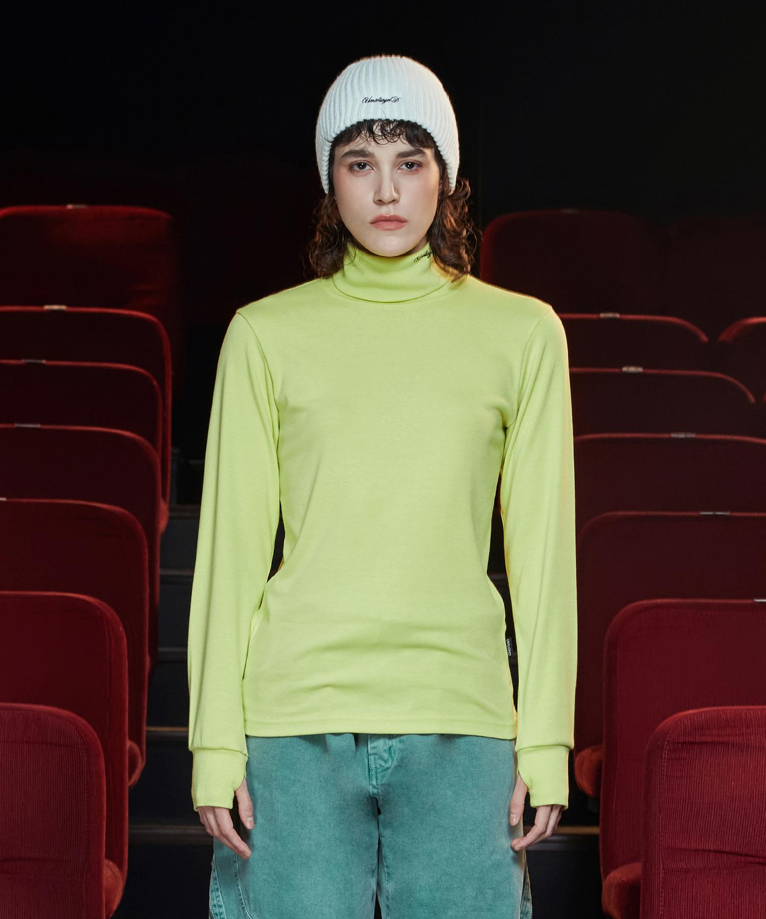 Analogoid Turtleneck Knit T-Shirt / Lime Lime/S