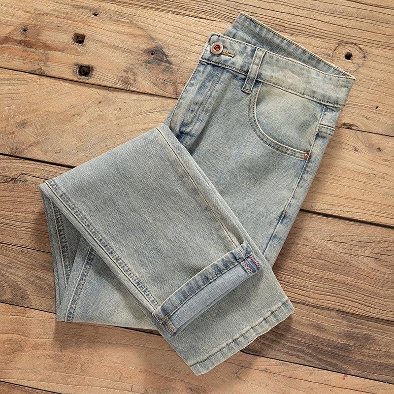 2024 Pánské Slim Fit Světlé Retro Elastické Džíny – Trendy a Všestranné