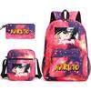 Large Capacity Schoolbag with Shoulder Strap; Student Three-piece Pencil Case Set
