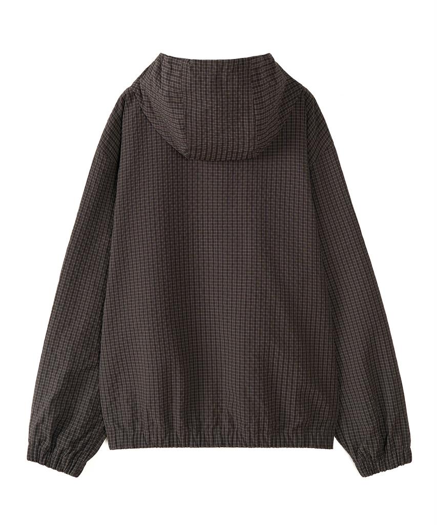 Excontainer Square Check Wind Hood Jacket (Deep Brown)