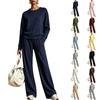 Completo da Donna Due Pezzi Coordinato Colore Collo Manica Lunga Felpa con Cappuccio e Pantaloni a Gamba Larga Outfit Autunno Inverno