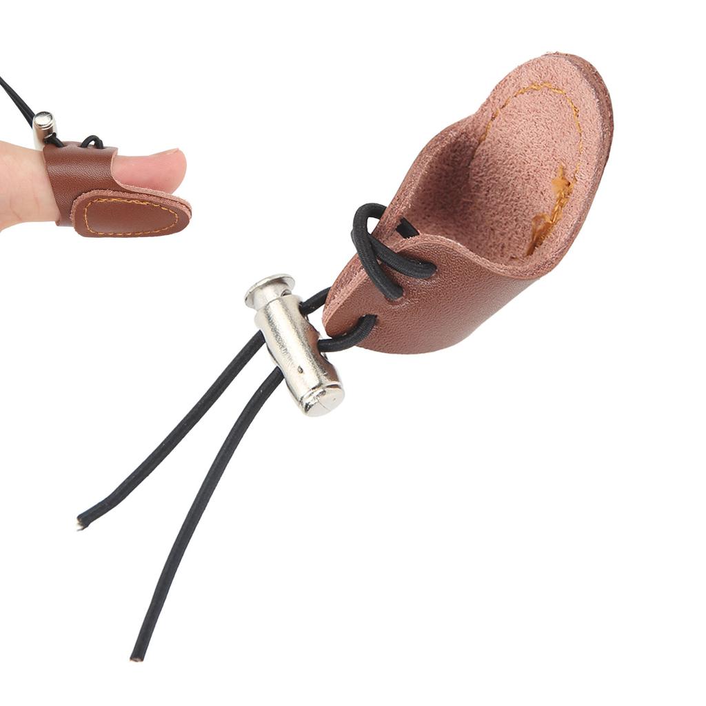 Archery Mongolian Finger Wrench Good Protection Lightweight Comfortable Archery Finger Guard for Recurve Bow Brown