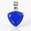 925 Sterling Silver CERTIFIED 42 Ct Natural Purple Trillion Sapphire Pendant AI-116-NS