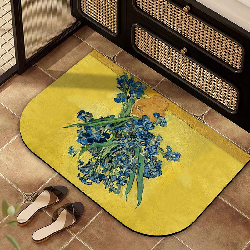 

Oil Painting Bathroom Floor Mat Toilet Door Non Slip Mat Entrance Mat 40 * 60cm