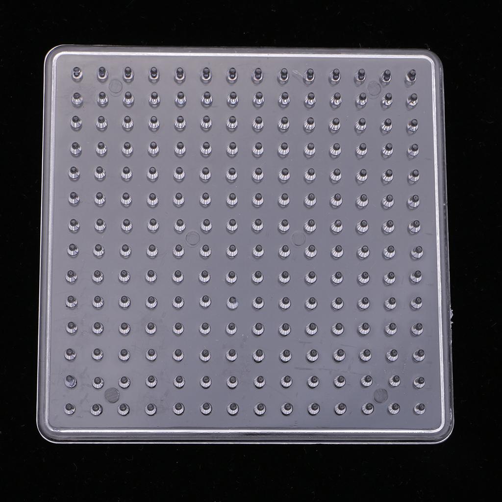 6 Pcs Clear Beads Pegboard Fits 5mm DIY Educational Kids Crafts Toys - Square