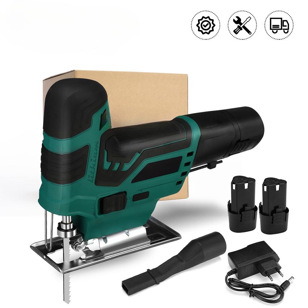 

12 В 30000 об/мин 65 мм Аккумуляторный лобзик Электрический лобзик Многофункциональный деревообрабатывающий инструмент для аккумулятора 2*Batteries