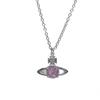 Empress Pink Mermaid's Tear Necklace: Dream Catcher Saturn Series for Women