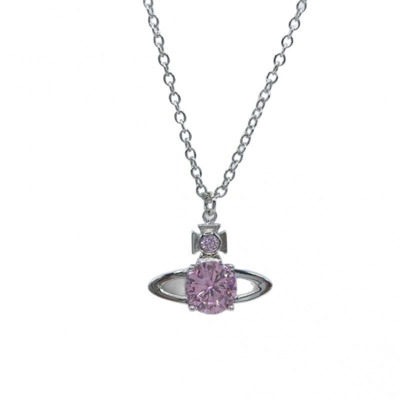 Empress Pink Mermaid's Tear Necklace: Dream Catcher Saturn Series for Women