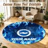 Round Rug Custom NameBrighton & Hove Albion Football Pattern Non Slip Carpet Home Floor Decor