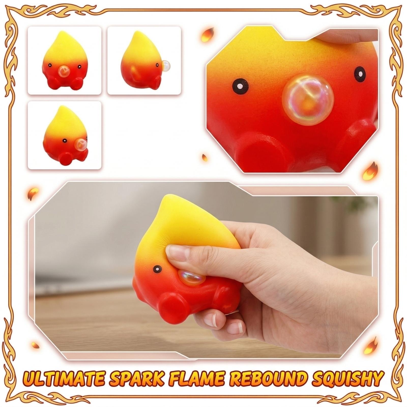 

Flame Shaped Stress Relief Toy Rebound Decompression Squeeze Figure Soft Durable Material for Hand Exercise Desk Decoration One Size красный