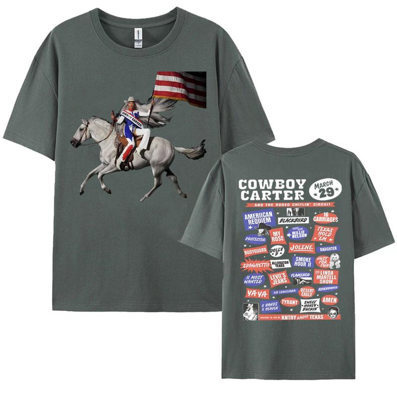 Beyonce Cowboy Carter New Album Tshirts WomenMen Vintage Cotton Short Sleeve T Shirt Fashion Clothing Streetwear Girls Tshirt