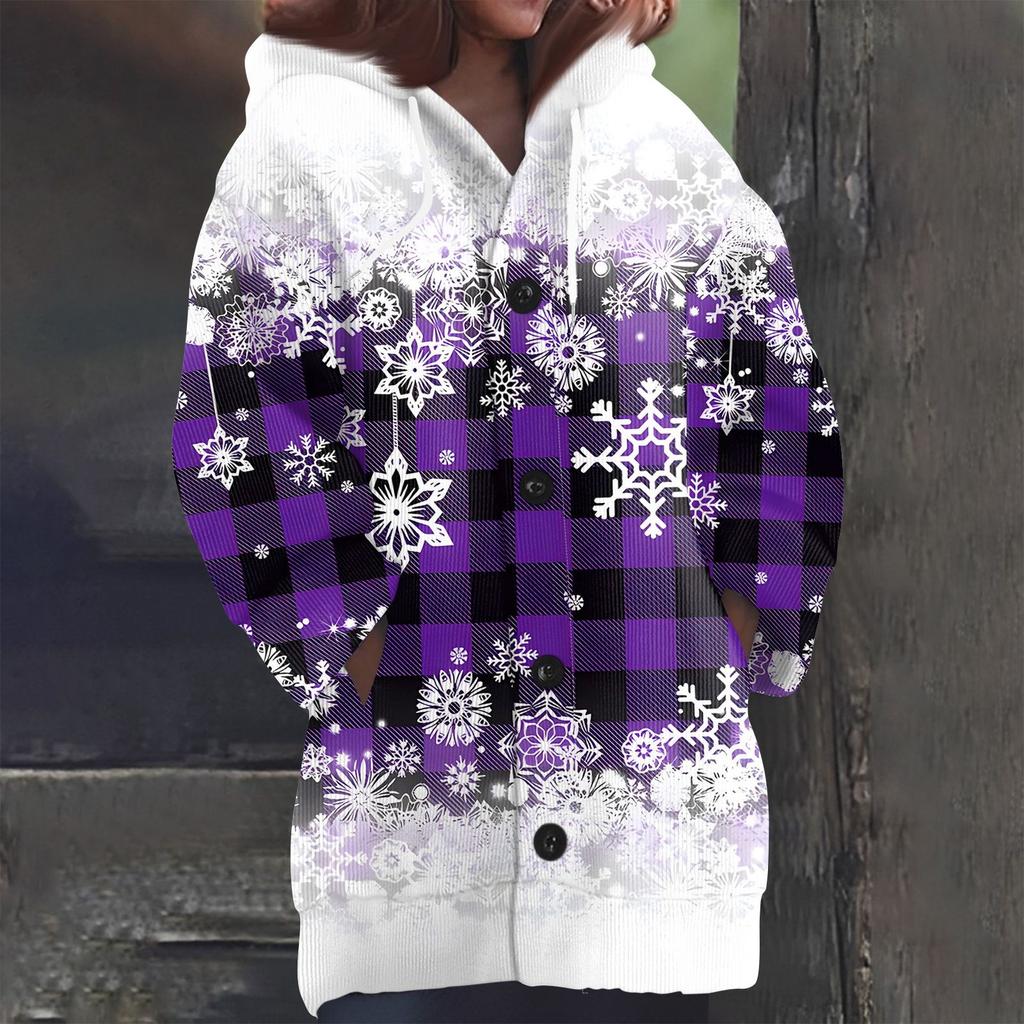 Dámská móda ležérní svetr s dlouhým rukávem a vlněným úpletem s kapucí na knoflíky