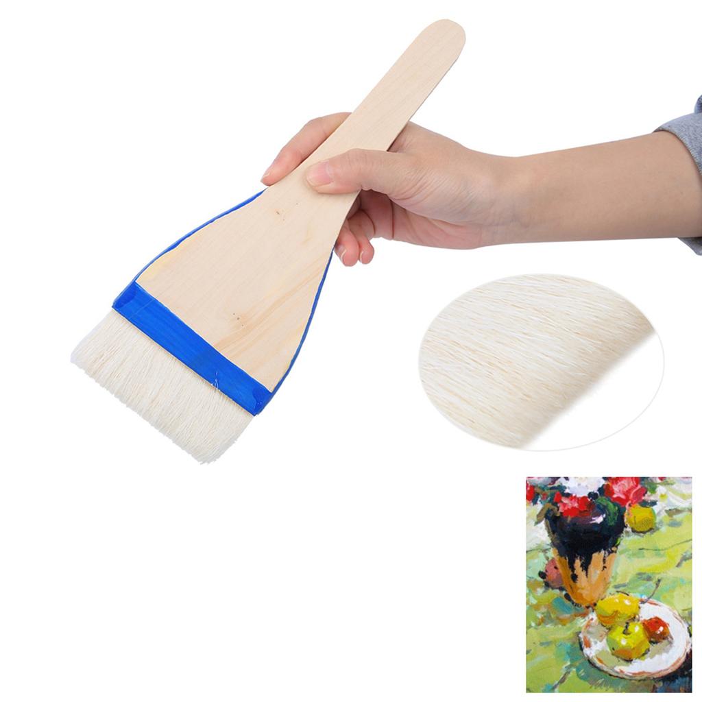 3,5-Zoll-Wollpinsel mit Holzgriff, Aquarell-, Acryl- und Ölmalwerkzeug, Künstlerbedarf