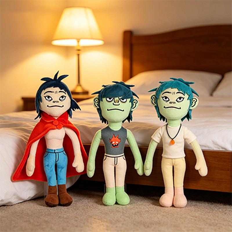 New Gorillaz Noodle Plush Kawaii Virtual Band Street Fighter Stuffed Doll Cute Red Cloak Boy For Fans Enthusiast Children's Gift