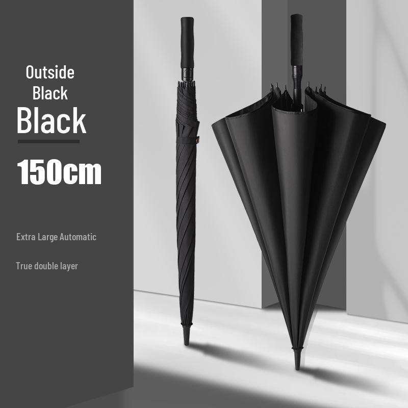 Extra Large Double Layer Automatic Umbrella for Two, Reinforced Long Handle, Stormproof and Sturdy