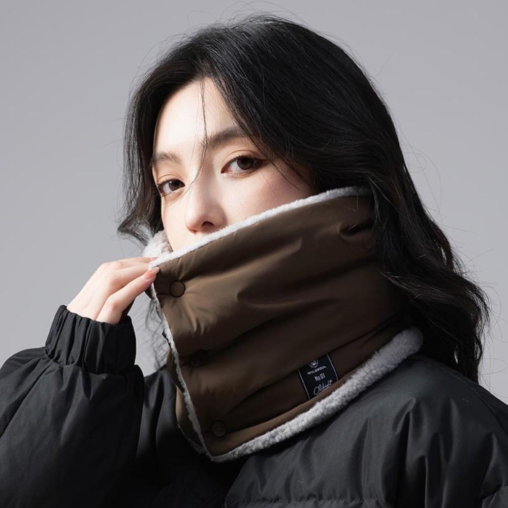 

Versatile Down Cotton Neck Gaiter Thickened Thermal Winter Neck Scarf Cold-proof Collar For Men Women Outdoor колір темно кави