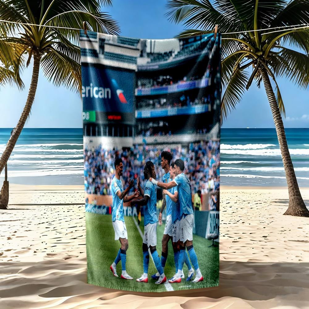 Manchester City Beach Towel Super Soft Microfiber Quickdry Fabric Comfortable Lightweight Perfect For Traveling Yoga Camping And Swimming