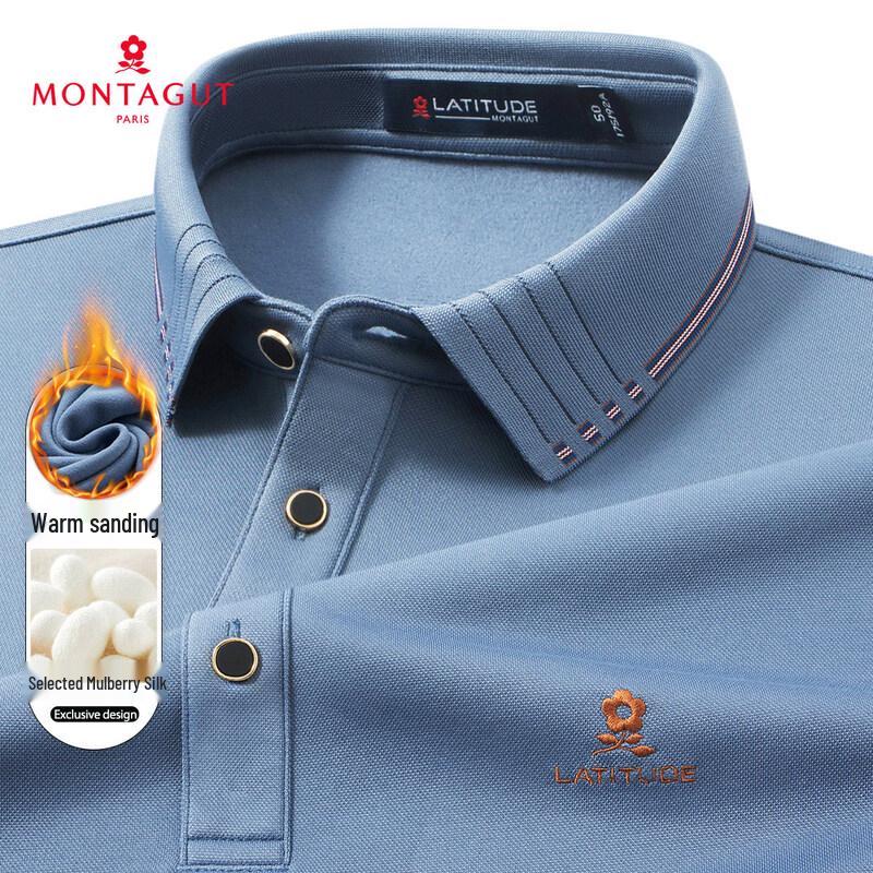 MONTAGUT Men s Silk Blend Brushed Polo Shirt 52