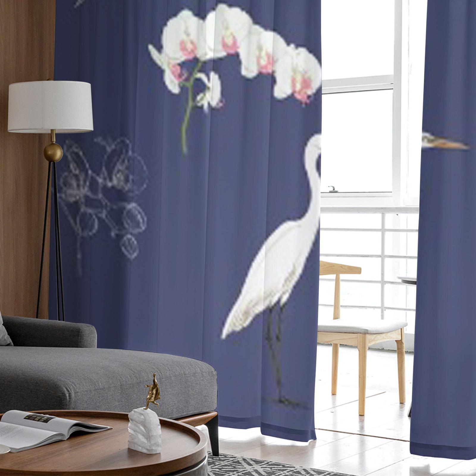 Белая цапля какаду попугай прозрачные шторы для гостиной прозрачная тюль оконная — фото 5