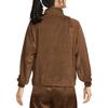 Nike Luftige einfarbige Cord-Jacke mit durchgehendem Reißverschluss und Stehkragen für Damen, Braun DQ6929-259