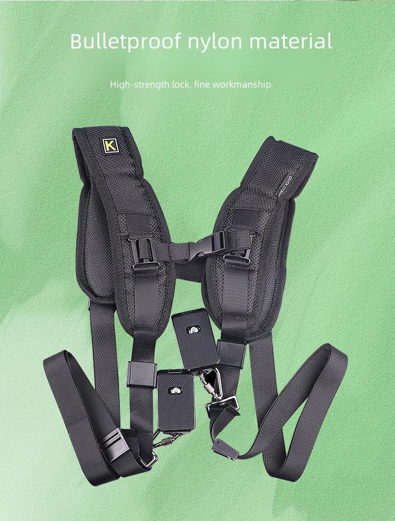 K-förmiger professioneller SLR-Doppel-Schulterkameragurt