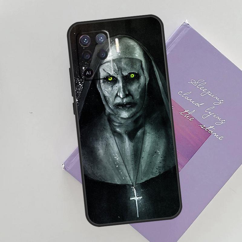 The Nun Valak Horror Phone Case For Oppo A54 A74 A94 A15 A16 A17 A52 A72 A76 A96 A57 A58 A78 A98 A53S Cover Case