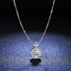 Luxury Solid Platinum PT950 1 Karat Moissanite Diamond Pendant Necklace Women S Crown Pendant Clavicle Chain