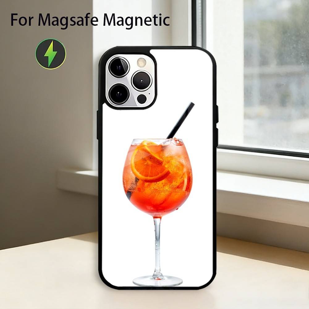Aperol S-Spritz Phone Case For iPhone17,16,15,14,13,12,11 Plus,Pro Magnetic with Magsafe Wireless Charging