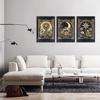 Tarot Cards Celestial Canvas Wall Art Set of 3 Boho Mystic Astrology Paintings Pictures Wall Decor Star Sun and Moon Posters Prints for Living Room